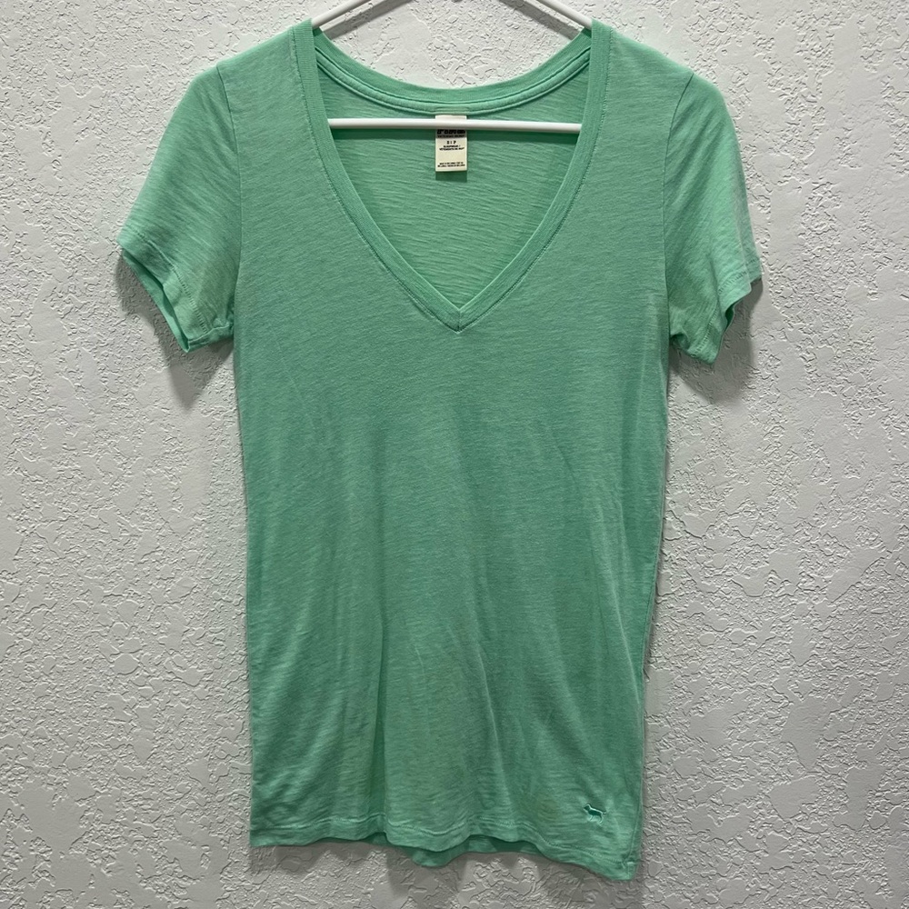 Victoria Secret PINK Vneck tshirt mint small